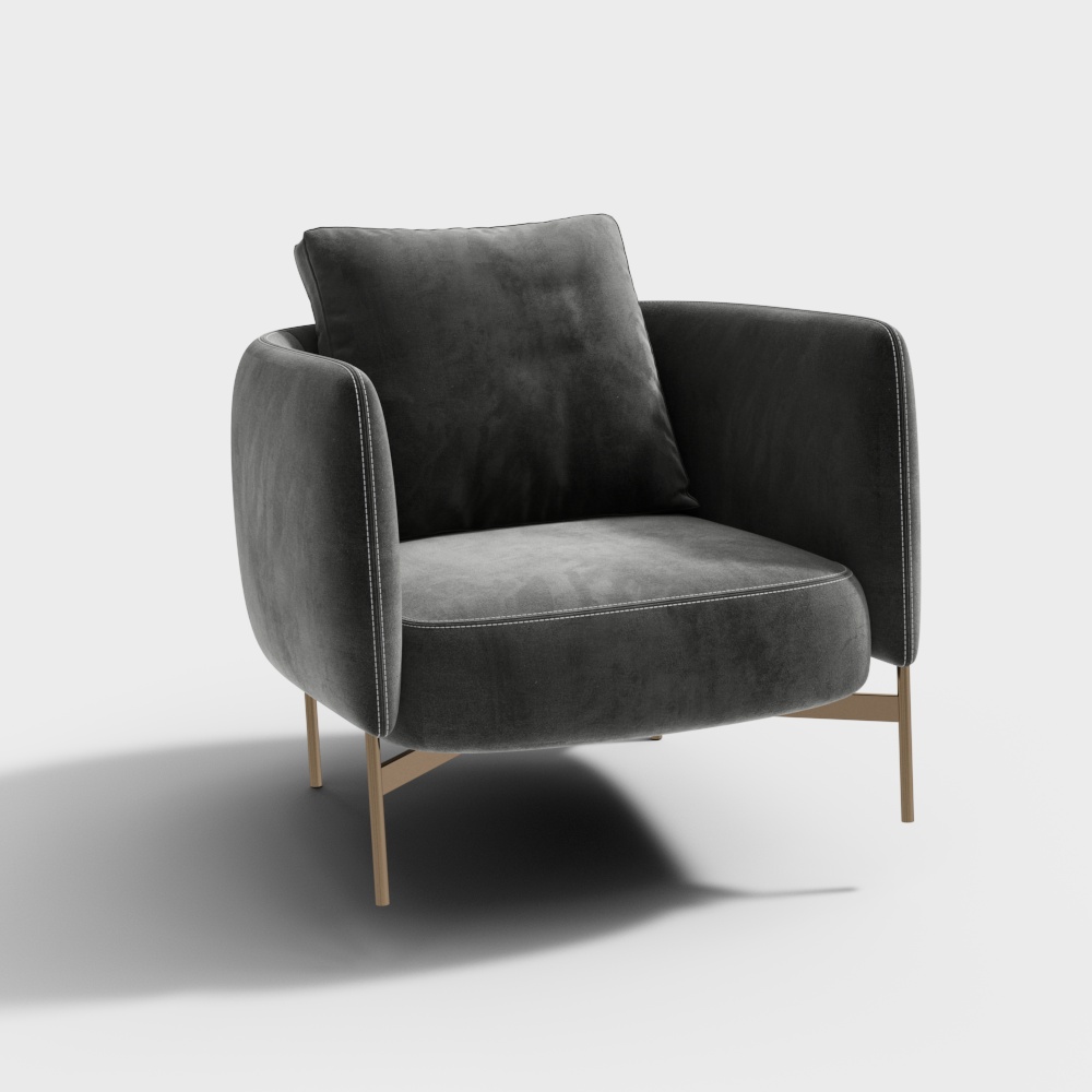 Modern Fabric Single Sofa