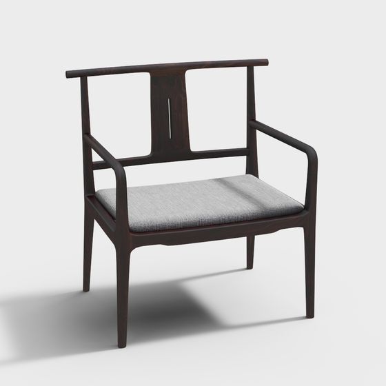 Minimalist Wooden Armchair 3D model