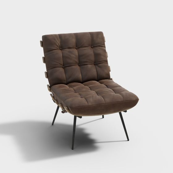 Elegant Leather Sofa Chair 3D model