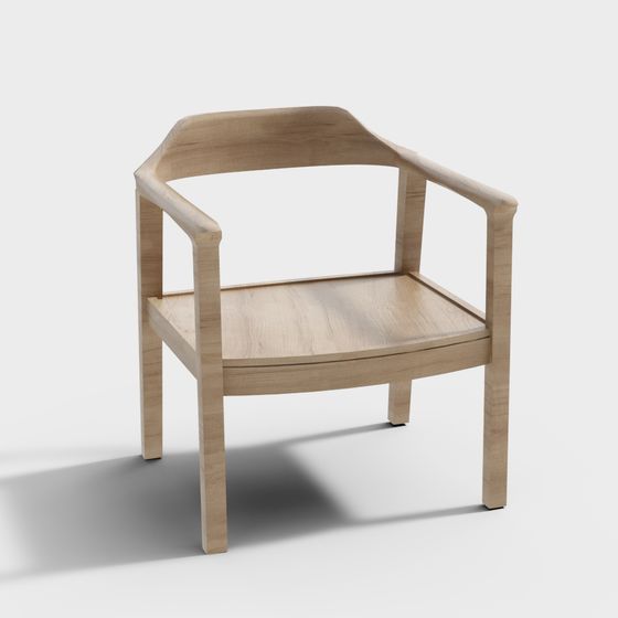 Elegant Wooden Chair 3D model for Versatile Designs