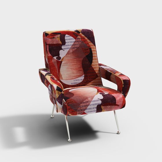 Chic 3D Chair Model Blending Modern and Vintage Styles