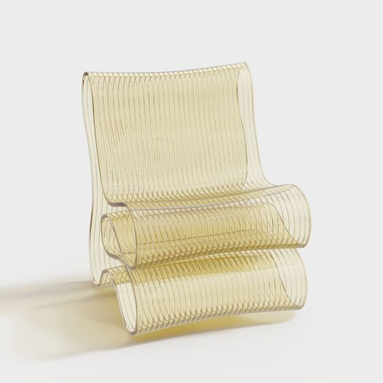 Unique Transparent Curved Chair 3D model