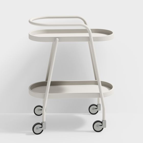 Sleek Streamlined Serving Cart 3D model