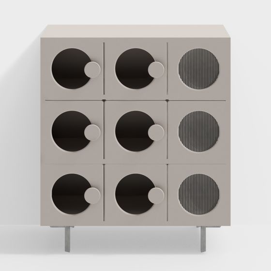 Wabi-Sabi Style Side Cabinet in Beige