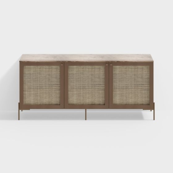 Rattan Sideboard 3D model for Modern Interiors