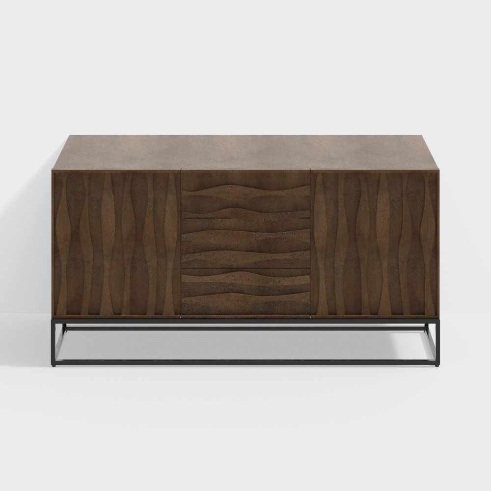 Tủ bên phong cách Wabi-Sabi