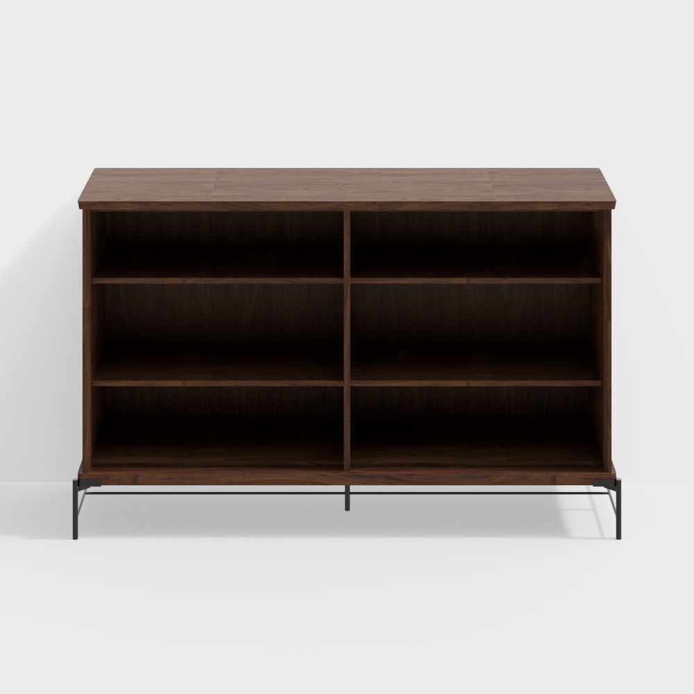 Urban Bookshelf 3D Model – Modern Wood & Metal Design