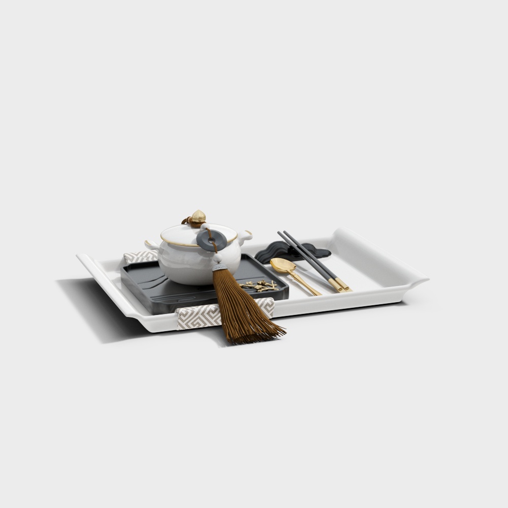 Dish chopsticks tableware combination