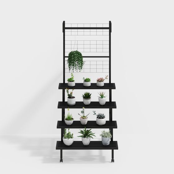 Urban Oasis Plant Stand 3D model for Modern Spaces