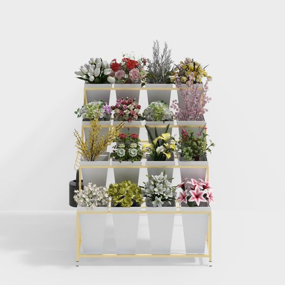 Urban Bloom 3D Model - Elegant Flower Stand