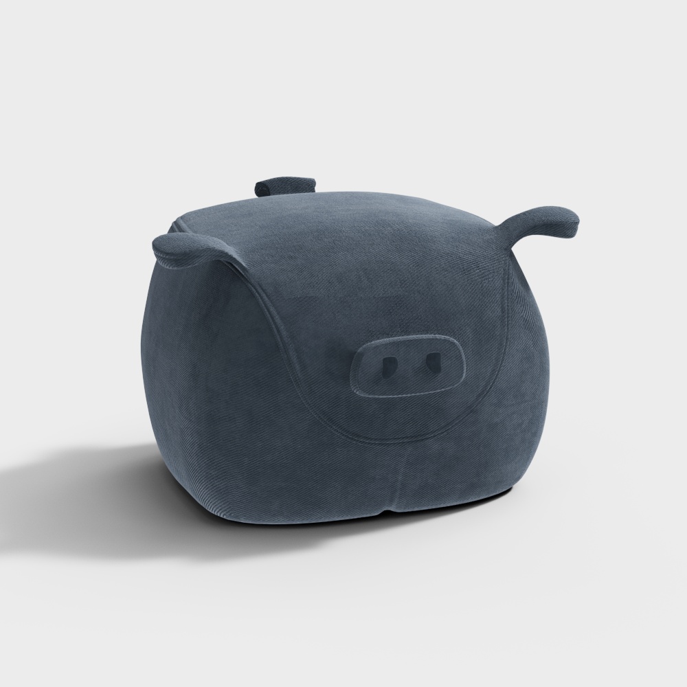 Cozy Piggy Low-Poly 3D Model – Velvet Cushion
