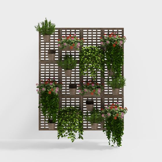 Vertical Garden Screen 3D model
