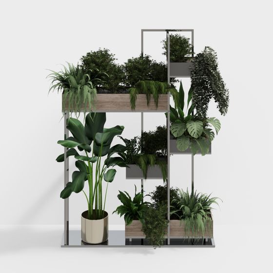 Urban Greenery Low-Poly 3D Model