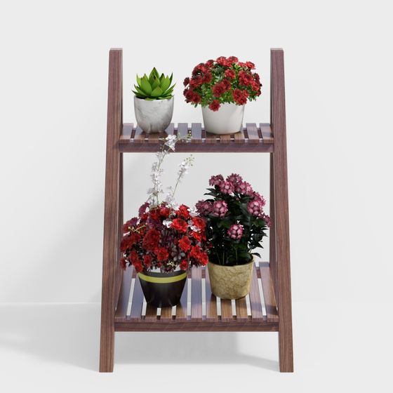 Stylish Low-Poly Plant Stand 3D model