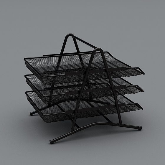 Industrial Style Metal File Rack 3D model