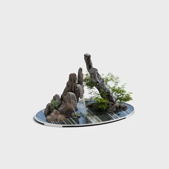 Forest Waterfall 3D model