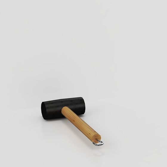 Wooden Handle Rubber Hammer 3D model for Creative Projects