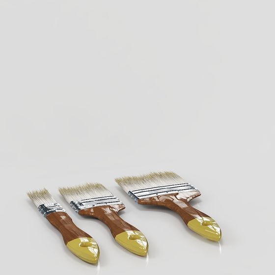 Artist's Palette Brushes 3D model