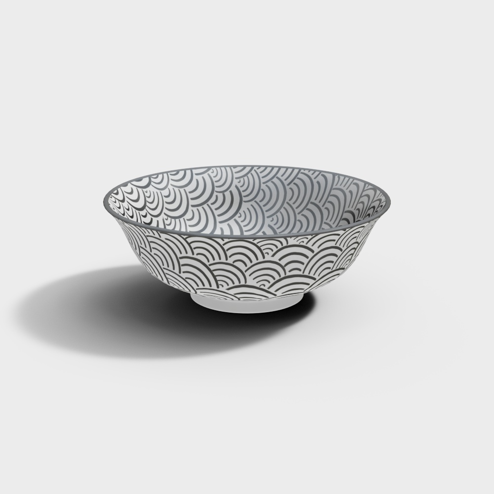 Come Home VENETO LILY-Ceramic Soup Bowl-25x25x9-white and black