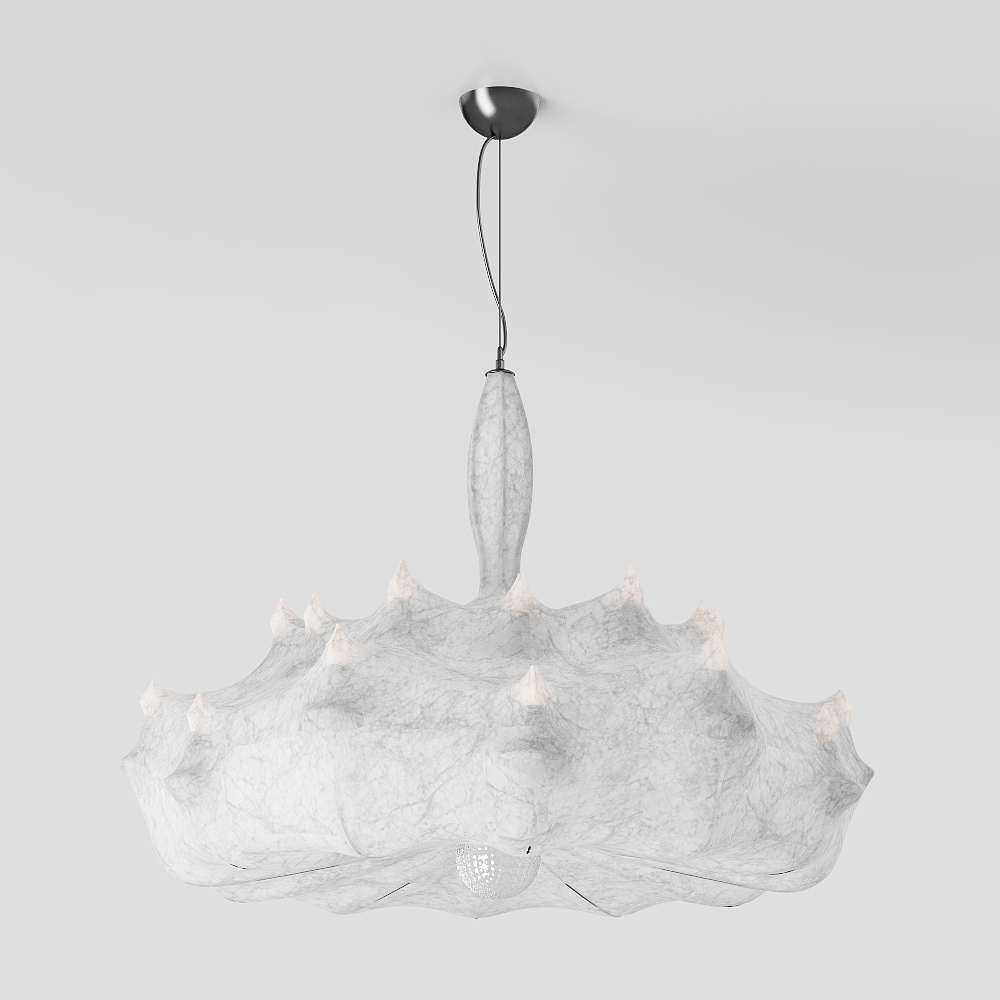 Unique Low-Poly Chandelier 3D Model – Marble & Metal