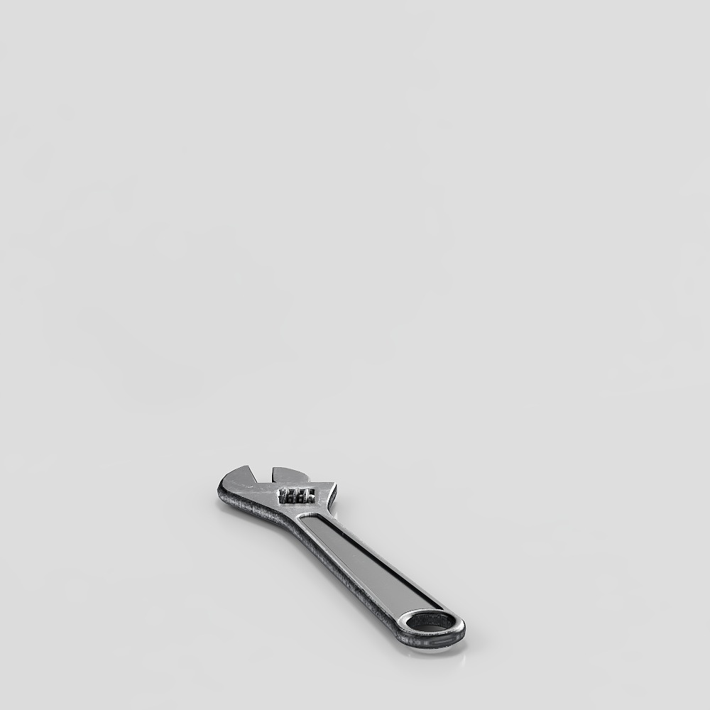Stylish Low Poly Wrench 3D model for Industrial Aesthetic