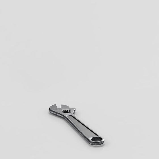 Stylish Low Poly Wrench 3D model for Industrial Aesthetic