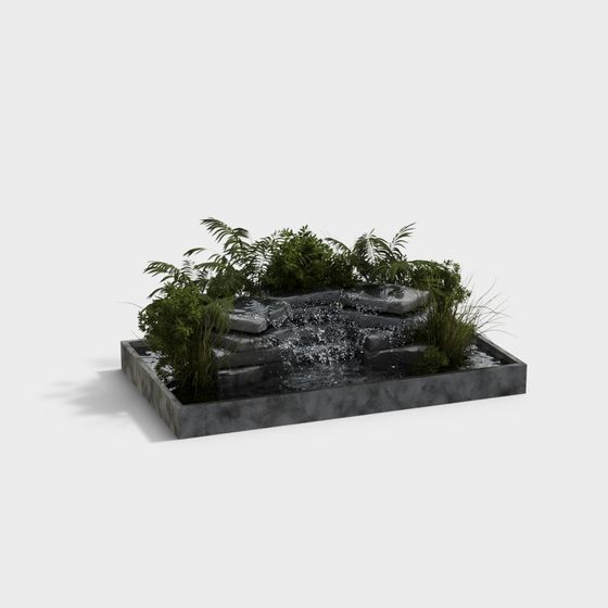 Urban Oasis Low Poly 3D model