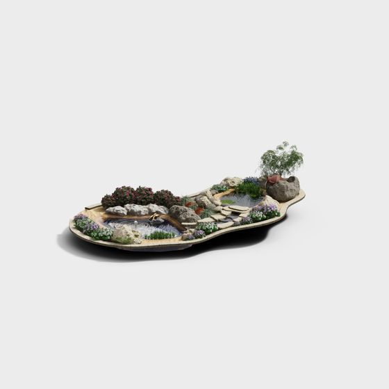 Nature's Realm Low-Poly Detailed Landscape 3D model