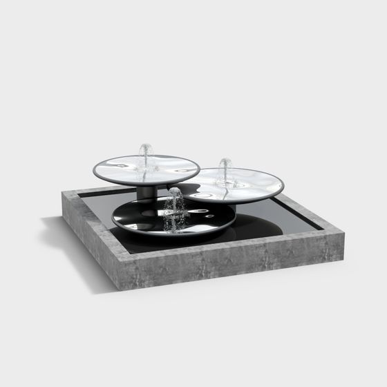Stylish Urban Water Feature 3D model