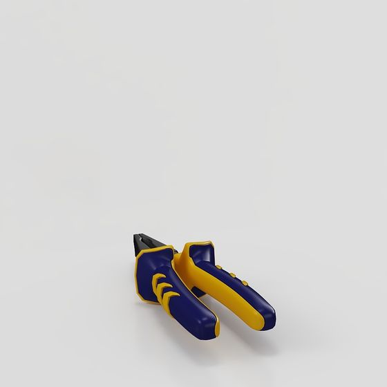 Futuristic 3D Pliers Model with Low-Poly Design