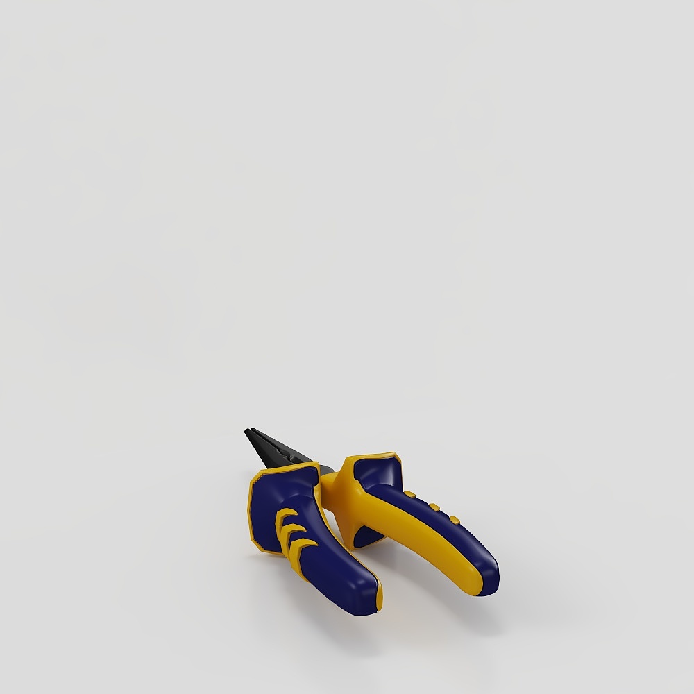 Vibrant Low-Poly Pliers 3D Model