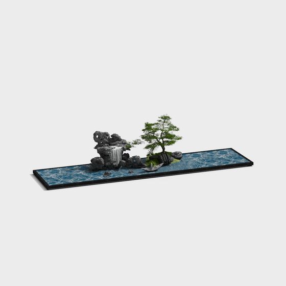 Low-Poly Miniature Landscape 3D model