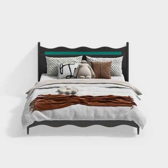 Cozy Retreat Bed 3D model for Modern Interiors