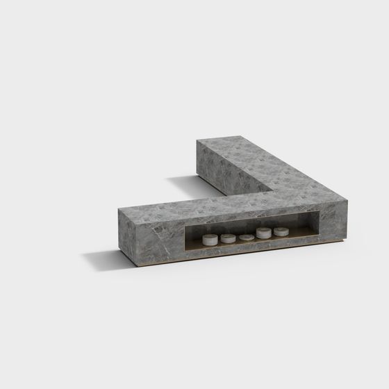 City Corner Display Cabinet 3D model