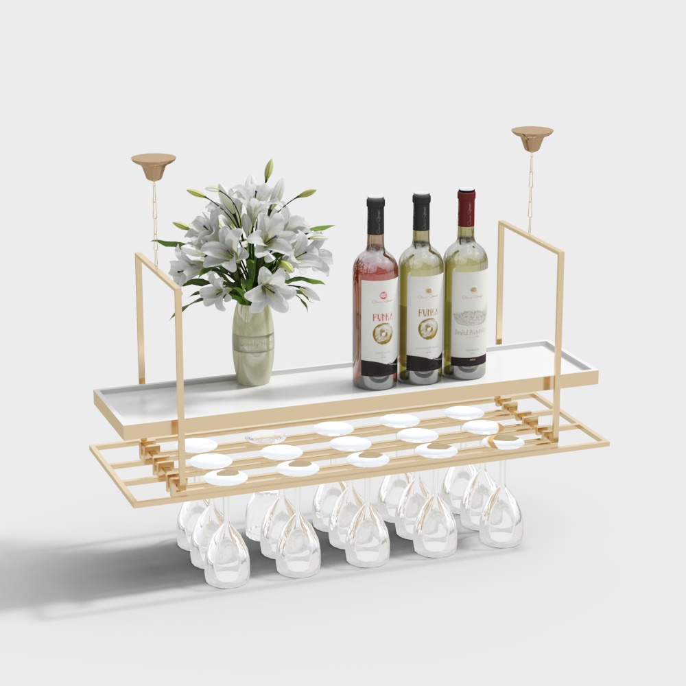 Ornements de casier à vin en métal moderne 03