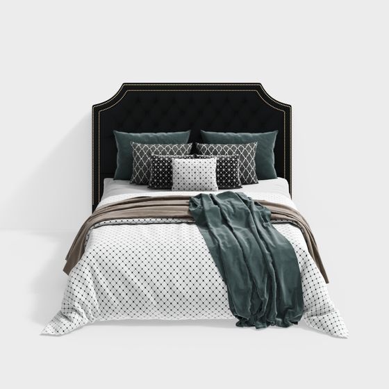 Elegant Tufted Headboard 3D model