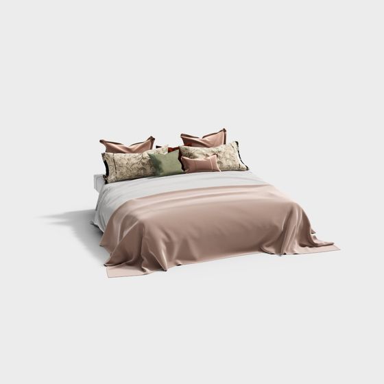 Elegant Low-Poly Bed 3D model for Modern Interiors