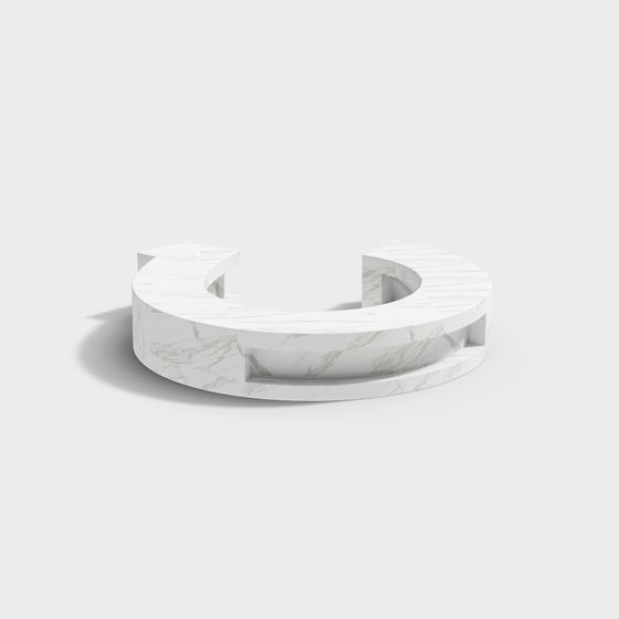 Elegant Marble Curve Shelf 3D model for Creative Spaces