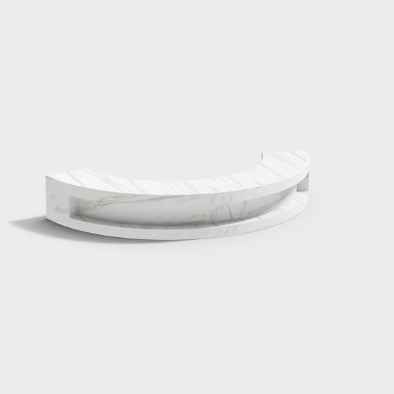 Elegant Curved Marble Table 3D model