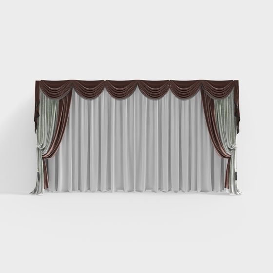 Sophisticated Low-Polygon Curtain 3D Model