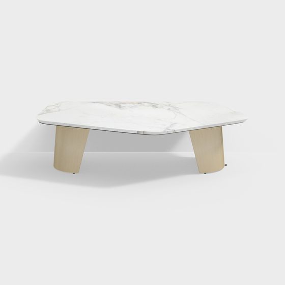 Stylish Marble Coffee Table 3D model for Modern Interiors