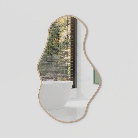 Elegant Curved Mirror 3D model for Interior Design