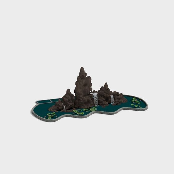 Nature's Oasis Low Poly 3D Model