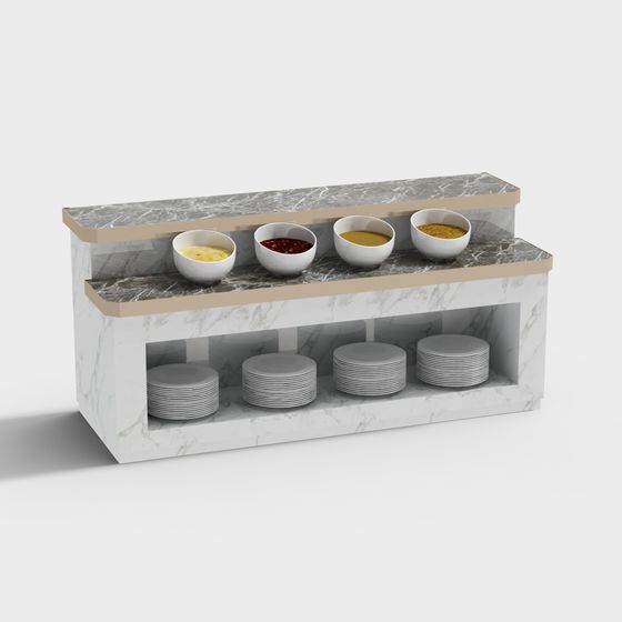 Elegant Marble Spice Display Rack 3D model