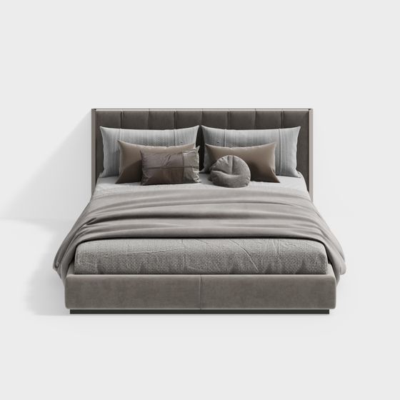 Elegant Low-Poly Bed 3D model for Modern Interiors