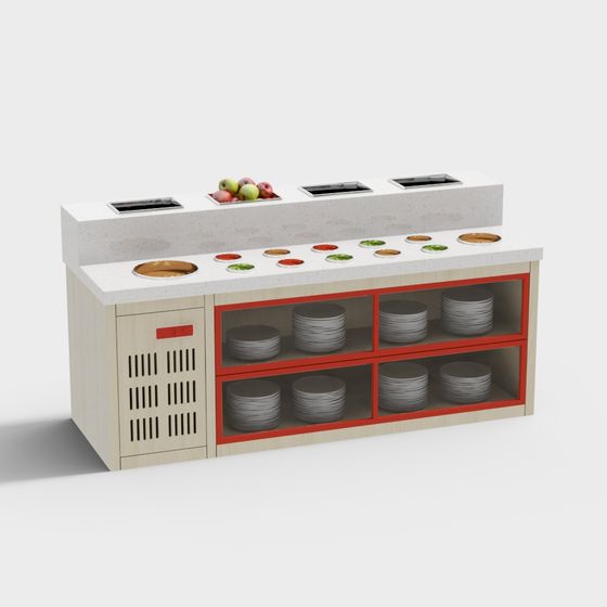 Modern Buffet Table 3D model for Creative Projects