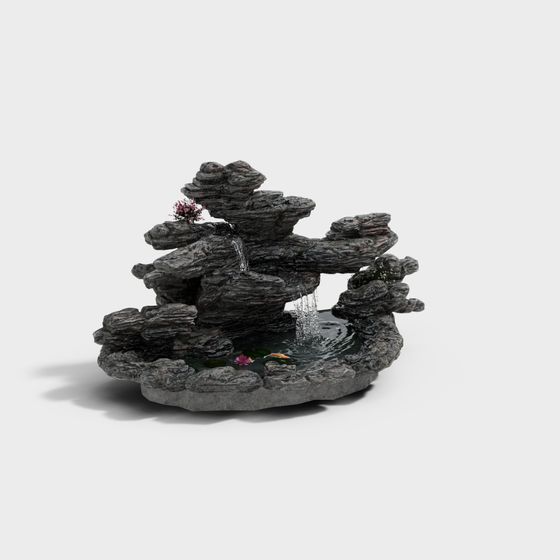Rock Waterfall 3D model for Creative Projects