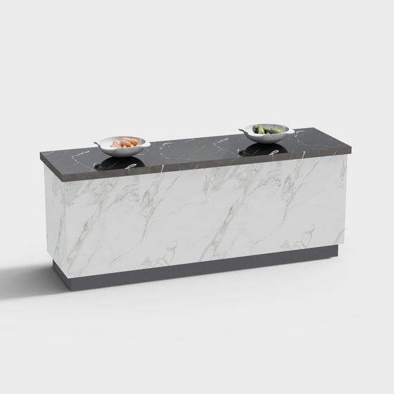 Minimalist Marble Bar Counter 3D model