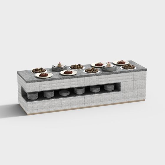 Chic Dessert Display Case 3D model