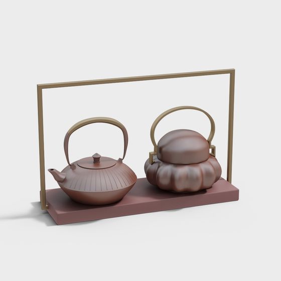 Tea Harmony 3D Model: Elegant Teapots Design